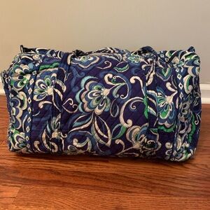 Vintage Vera Bradley Weekender Quilted Bag - Blue and Green